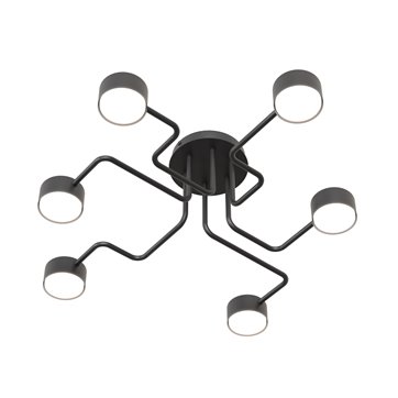 Lampa sufitowa KURAGE 6 BL BLACK plafon, czarna, metal, loft
