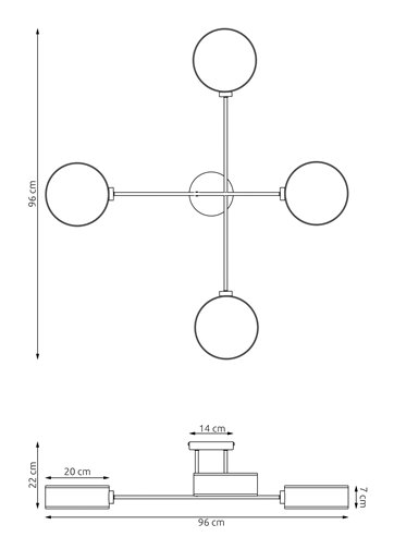 Lampa sufitowa MAGA 4 BROWN plafon, brązowa, abażur