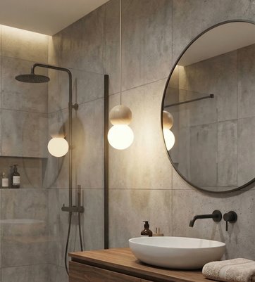 Lampa wisząca LOOP 1 MOKKA nowoczesna, beż, drewno, klosz