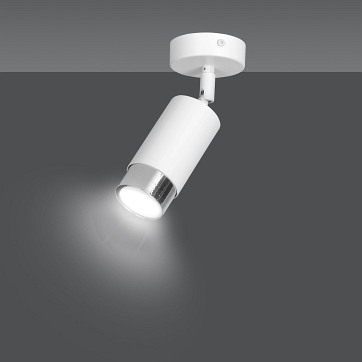 Lampa sufitowa HIRO 1 WH/CHROME tuby, metal, biały/chrom