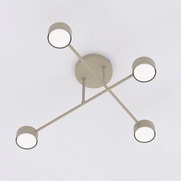 Lampa sufitowa HALO 4 MOKKA minimalistyczna, beżowa, metal