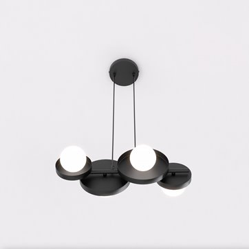 Lampa wisząca MODEL 4 BLACK loft, czarna, metal