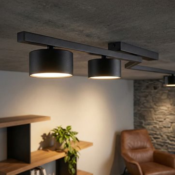 Lampa sufitowa SKAN 3 BLACK plafon, czarna, metal