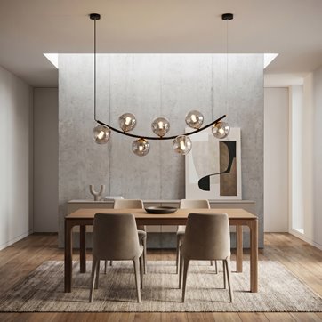 Lampa wisząca RITZ 7 BL GRAFIT nowoczesna, regulowana, szkło