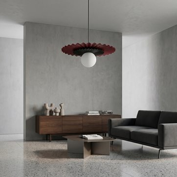 Lampa wisząca UMBRA 1 BURGUNDY BLACK nowoczesna metal