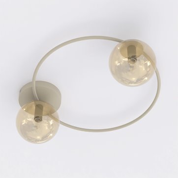 Lampa sufitowa SOPRA 2 MOKKA AMBER plafon klosze beżowa
