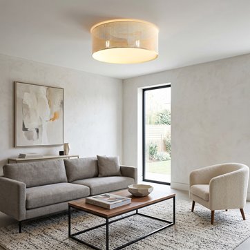 Lampa sufitowa ASTON 3 WHITE/GOLD duży abażur biało/złoty