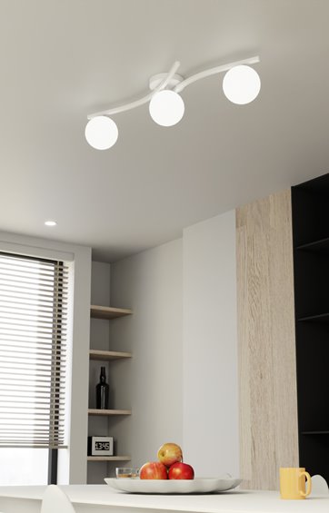 Lampa sufitowa OPUS 3 WH OPAL, plafon, klosz, biały