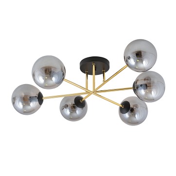 Lampa sufitowa MAGNUM 6 BL GRAFIT plafon czarna/złota/grafit