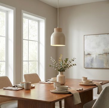 Lampa wisząca VIGO 1 MOKKA nowoczesna, beżowa, metal, drewno