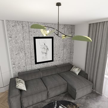 Lampa sufitowa LOTUS 4 BL GREEN abażury, czarna, zielona