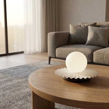 Lampka nocna UMBRA LN1 WHITE metal, biała, nowoczesna, fala