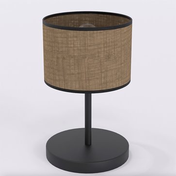 Lampka nocna ECO LN1 BROWN abażur, brązowa, klasyczna