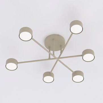 Lampa sufitowa HALO 6 MOKKA minimalistyczna, beżowy, metal