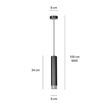 Lampa wisząca KIBO 1 BL/CHROME nowoczesna tuby biały chrom