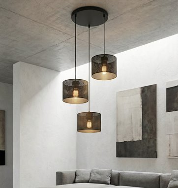 Lampa wisząca LUX 3 BLACK PREMIUM abażur, czarny