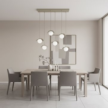 Lampa wisząca RITUAL 6 MOKKA nowoczesna, beżowa, metal