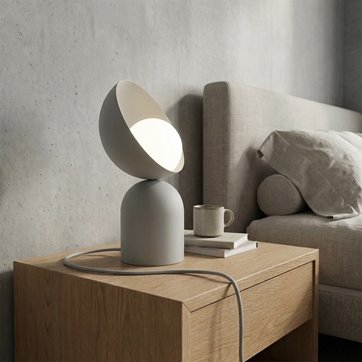 Lampka nocna BOTO LN1 GRAY metal, szara, nowoczesna