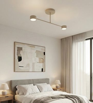 Lampa sufitowa HALO 2 MOKKA minimalistyczna, beżowa, metal