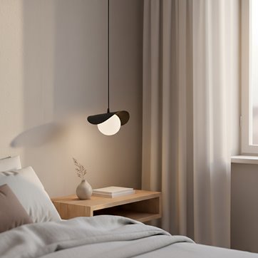 Lampa wisząca RITUAL 1S BLACK nowoczesna, czarna, metal