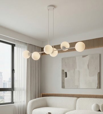 Lampa wisząca MAGNUS 6 GRAY OPAL nowoczesna, klosz, szara