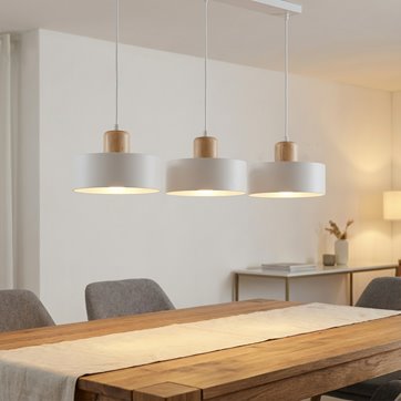 Lampa wisząca TORIN 3 WHITE skandynawska, regulowana, biała