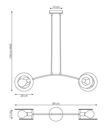 Lampa wisząca SKIVA 2 WH nowoczesna, biała, metal, drewno
