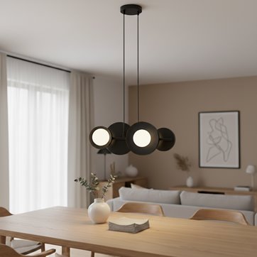 Lampa wisząca MODEL 4 BLACK loft, czarna, metal