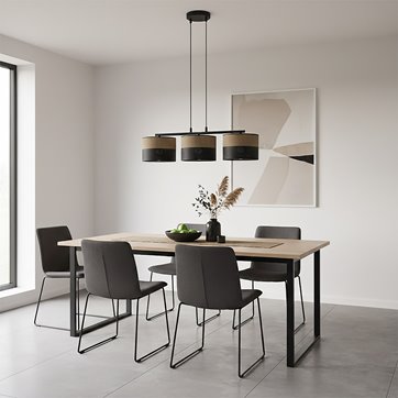 Lampa wisząca KARBON 3 BL BROWN klasyczna, abażur, brązowa