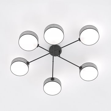 Lampa sufitowa MAGA 6 GRAY plafon, szara, abażur