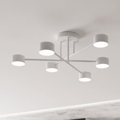 Lampa sufitowa HALO 6 WHITE minimalistyczna, biały, metal