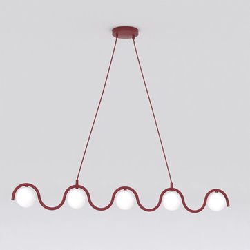 Lampa wisząca SINUS 5 BURGUNDY OPAL nowoczesna, metal