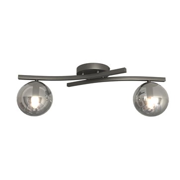 Lampa sufitowa OPUS 2 BL GRAFIT, plafon, klosz grafit czarny
