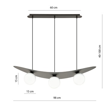 Lampa wisząca AURA 3 BL OPAL nowoczesna i oryginalna