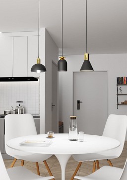 Lampa wisząca FOX 3 BL, loft, czarny, złoty