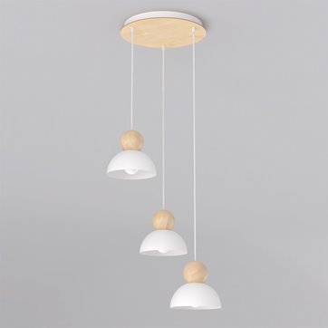 Lampa wisząca KAKI 3PREM WHITE nowoczesna, biała, metal