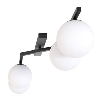 Lampa sufitowa NATON 4 BL OPAL plafon, czarna, metal