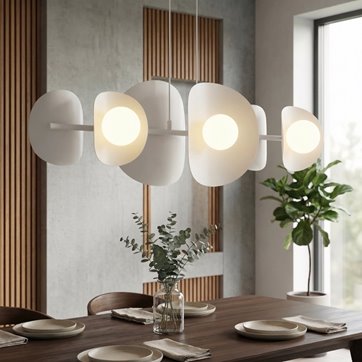 Lampa wisząca ELEMENTI 6 WHITE loft, biała, metal