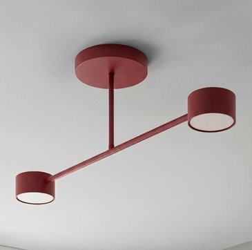 Lampa sufitowa HALO 2 BURGUNDY minimalistyczna, metal