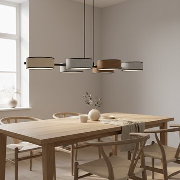 Lampa wisząca DRUMZ 6 MIX1 nowoczesna, czarna, abażury