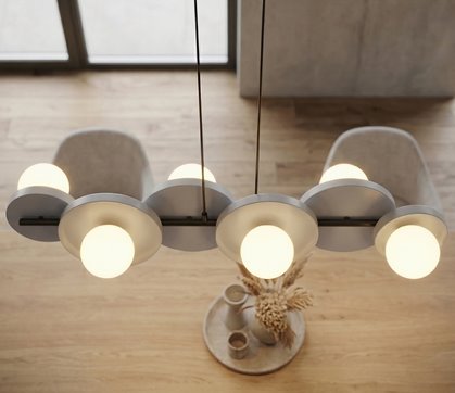 Lampa wisząca MODEL 6 BL GRAY loft, szara, metal