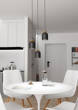 Lampa wisząca TARGET 3 PREM BL, loft, czarny, złoty