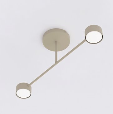 Lampa sufitowa HALO 2 MOKKA minimalistyczna, beżowa, metal