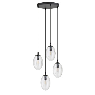 Lampa wisząca ASTRAL 4 BL PREMIUM TRANSPARENT klosze DESIGN