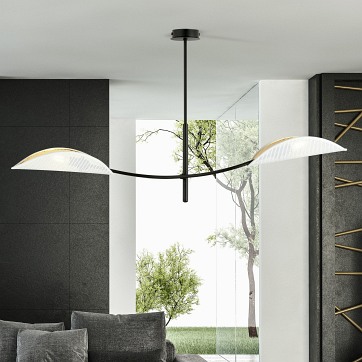 Lampa sufitowa LOTUS 2 WHITE/GOLD abażury czarna/biała/złota