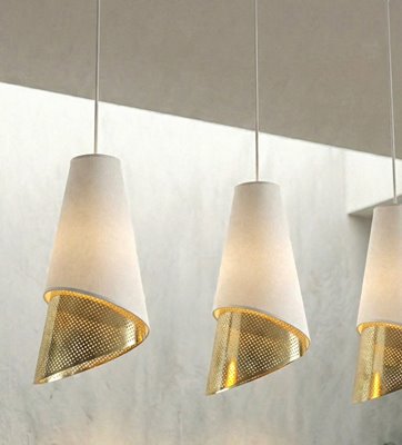 Lampa wisząca MODA 3 WH GOLD LOFT nowoczesna, abażur