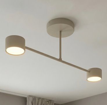 Lampa sufitowa HALO 2 MOKKA minimalistyczna, beżowa, metal