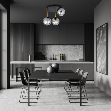 Lampa sufitowa DOLCE 3 BL GRAFIT plafon czarny/złoty/grafit