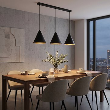 Lampa wisząca REBEL 3 BLACK/GOLD industrialny, metal