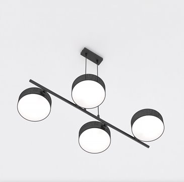 Lampa wisząca DRUMZ 4 BLACK nowoczesna, czarna, abażury